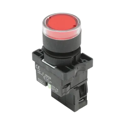 Buton indicator LED rosu cu rezistenta integrata 1NC, 220V, LAY5 Breckner Germany - imagine 3