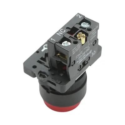 Buton comanda STOP convex rosu cu revenire 1NC, 400V/10A, LAY5 Breckner Germany - imagine 4