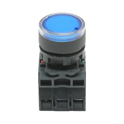 Buton comanda cu revenire si semnalizare LED albastru 1NO+1NC, 220V/10A, TB5 Breckner Germany - imagine 2