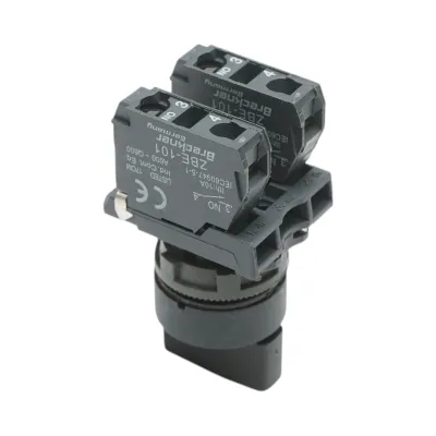 Selector 3 pozitii cu revenire negru 1NO+1NC, 24V/10A, TB5 Breckner Germany - imagine 4