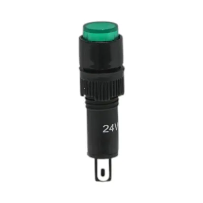 Indicator semnalizare industrial LED verde 24V Ø 8mm Breckner Germany