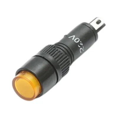Indicator semnalizare industrial LED galben 220V Ø 8mm Breckner Germany - imagine 2