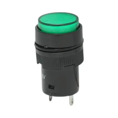 Indicator semnalizare industrial LED verde 220V Ø 16mm Breckner Germany