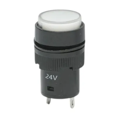 Indicator semnalizare industrial LED alb 24V Ø 16mm Breckner Germany