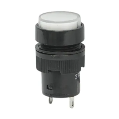 Indicator semnalizare industrial LED alb 220V Ø 16mm Breckner Germany