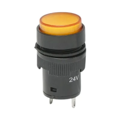 Indicator semnalizare industrial LED galben 24V Ø 16mm Breckner Germany