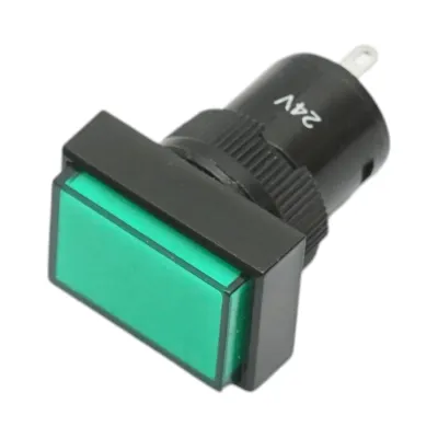 Indicator semnalizare industrial LED verde 24V Ø 16mm patrat Breckner Germany - imagine 2