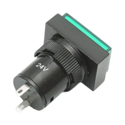 Indicator semnalizare industrial LED verde 24V Ø 16mm patrat Breckner Germany - imagine 3