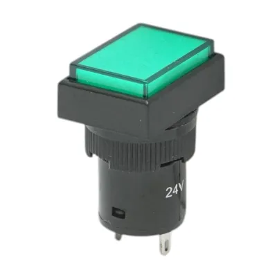 Indicator semnalizare industrial LED verde 24V Ø 16mm patrat Breckner Germany