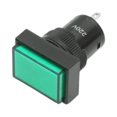 Indicator semnalizare industrial LED verde 220V Ø 16mm patrat Breckner Germany - imagine 2