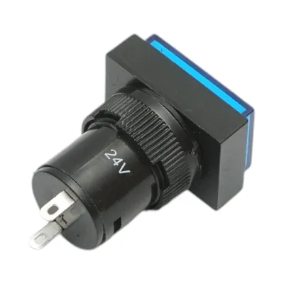 Indicator semnalizare industrial LED albastru 24V Ø 16mm patrat Breckner Germany - imagine 3