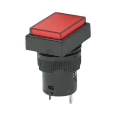 Indicator semnalizare industrial LED rosu 24V Ø 16mm patrat Breckner Germany