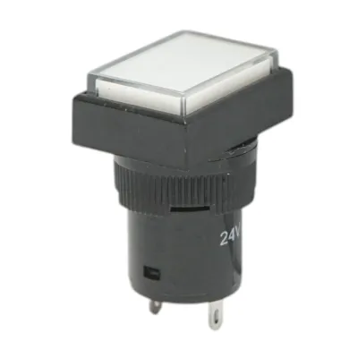 Indicator semnalizare industrial LED alb 24V Ø 16mm patrat Breckner Germany