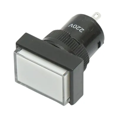 Indicator semnalizare industrial LED alb 220V Ø 16mm patrat Breckner Germany - imagine 2