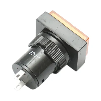 Indicator semnalizare industrial LED galben 220V Ø 16mm patrat Breckner Germany - imagine 3