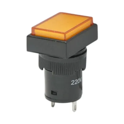 Indicator semnalizare industrial LED galben 220V Ø 16mm patrat Breckner Germany