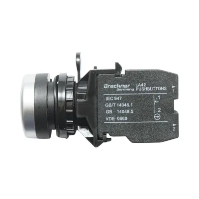 Buton comanda cu revenire verde 1NO+1NC, 10A/600V AC, 1A/250V DC LA42 Breckner Germany - imagine 4
