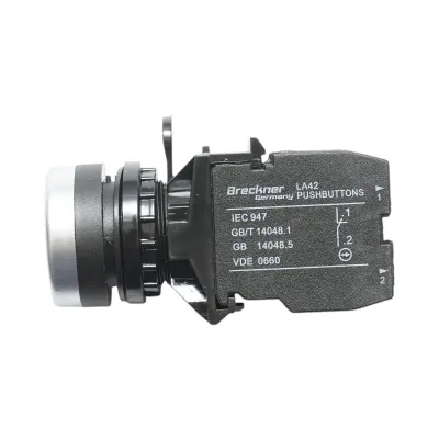Buton comanda cu revenire rosu 1NO+1NC, 10A/600V AC, 1A/250V DC LA42 Breckner Germany - imagine 4