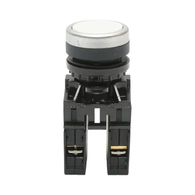 Buton comanda cu revenire alb 1NO+1NC, 10A/600V AC, 1A/250V DC LA42 Breckner Germany - imagine 2
