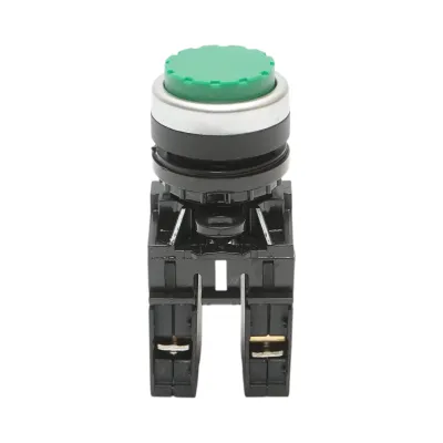 Buton comanda convex cu revenire verde 1NO+1NC, 10A/600V AC, 1A/250V DC LA42 Breckner Germany - imagine 2