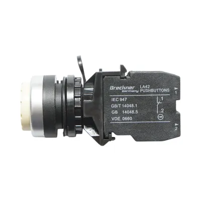Buton comanda convex cu revenire alb 1NO+1NC, 10A/600V AC, 1A/250V DC LA42 Breckner Germany - imagine 4