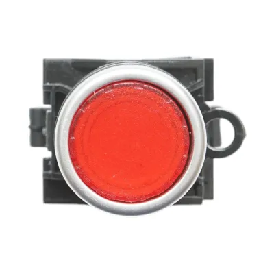 Buton comanda iluminat LED 24V AC/DC rosu cu revenire 1NO+1NC, 10A/600V AC, 1A/250V DC LA42 Breckner Germany - imagine 3