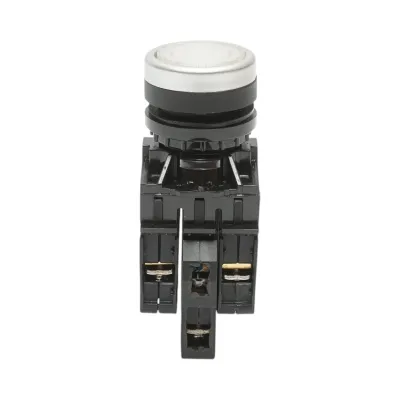 Buton comanda iluminat LED 24V AC/DC alb cu revenire 1NO+1NC, 10A/600V AC, 1A/250V DC LA42 Breckner Germany - imagine 2
