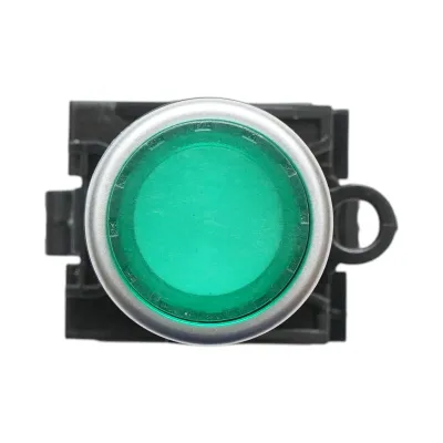 Buton comanda iluminat convex LED 220V AC verde cu revenire 1NO+1NC, 10A/600V AC, 1A/250V DC LA42 Breckner Germany - imagine 3