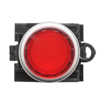 Buton comanda iluminat convex LED 24V AC/DC rosu cu revenire 1NO+1NC, 10A/600V AC, 1A/250V DC LA42 Breckner Germany - imagine 3