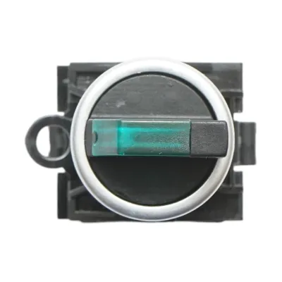 Buton selector iluminat 220V AC LED verde cu 2 pozitii 1NO+1NC, 10A/600V AC, 1A/250V DC LA42 Breckner Germany - imagine 3