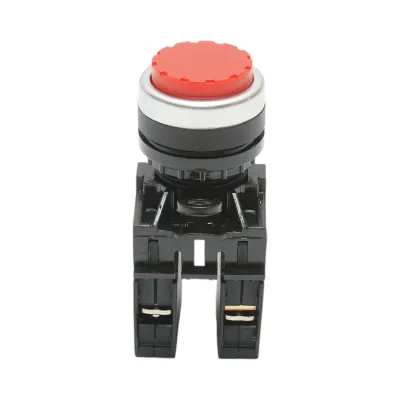 Buton comanda convex cu revenire rosu 1NO+1NC, 10A/600V AC, 1A/250V DC LA42 Breckner Germany - imagine 2