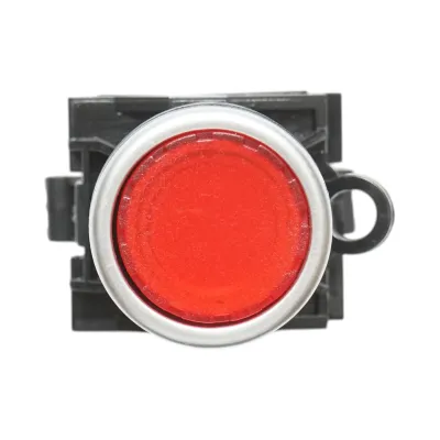Buton comanda iluminat LED 220V AC rosu cu revenire 1NO+1NC, 10A/600V AC, 1A/250V DC LA42 Breckner Germany - imagine 3