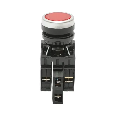 Buton comanda iluminat LED 220V AC rosu cu revenire 1NO+1NC, 10A/600V AC, 1A/250V DC LA42 Breckner Germany - imagine 2