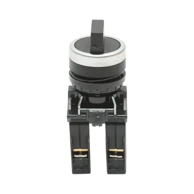 Buton selector negru cu 3 pozitii 2NO, 10A/600V AC, 1A/250V DC LA42 Breckner Germany - imagine 2