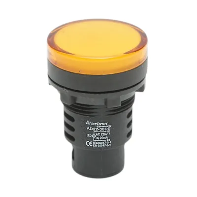 Indicator semnalizare LED galben 220V AC 30mm Breckner Germany