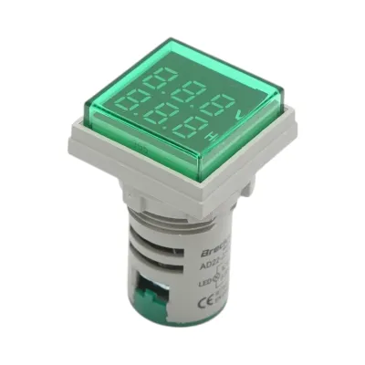 Indicator digital voltmetru si frecventa LED verde 0-99Hz/50-500V AC Ø 22mm Breckner Germany