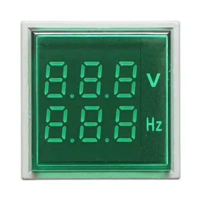 Indicator digital voltmetru si frecventa LED verde 0-99Hz/50-500V AC Ø 22mm Breckner Germany - imagine 2