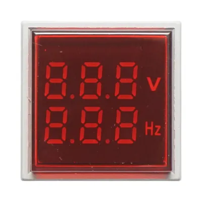 Indicator digital voltmetru si frecventa LED rosu 0-99Hz/50-500V AC Ø 22mm Breckner Germany - imagine 2