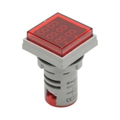 Indicator digital voltmetru si frecventa LED rosu 0-99Hz/50-500V AC Ø 22mm Breckner Germany