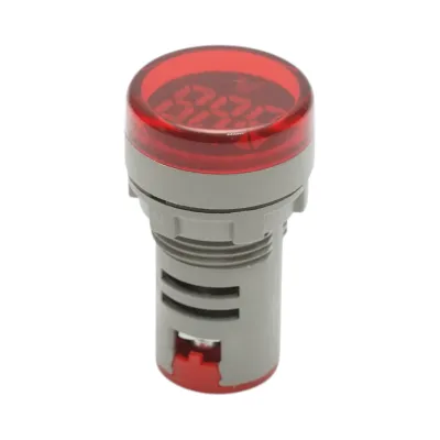 Indicator digital ampermetru LED rosu 50-500V AC Ø 22mm Breckner Germany