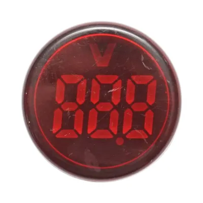 Indicator digital ampermetru LED rosu 50-500V AC Ø 22mm Breckner Germany - imagine 2