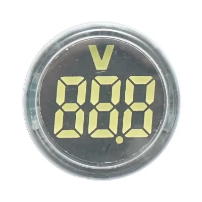 Indicator digital ampermetru LED alb 50-500V AC Ø 22mm Breckner Germany - imagine 2