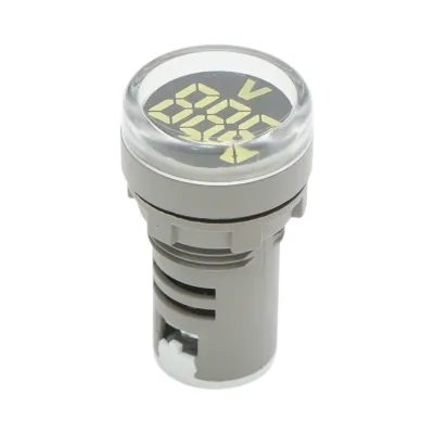 Indicator digital ampermetru LED alb 50-500V AC Ø 22mm Breckner Germany