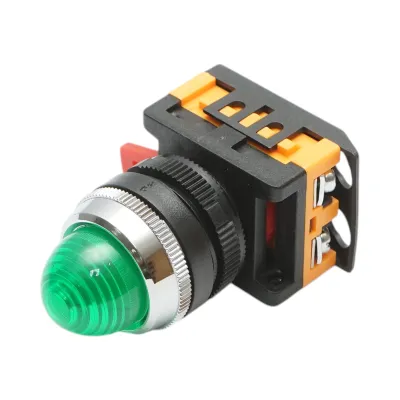 Lampa semnalizare LED verde 220V AC 22mm Breckner Germany - imagine 2