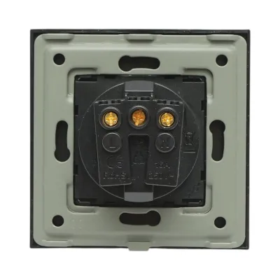 Priza schuko neagra 220V, 16A, rama sticla 86x86x34mm - imagine 4