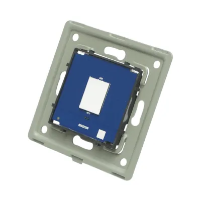 Intrerupator touch negru simplu 220V, indicator luminos, rama sticla 86x86x34mm - imagine 5