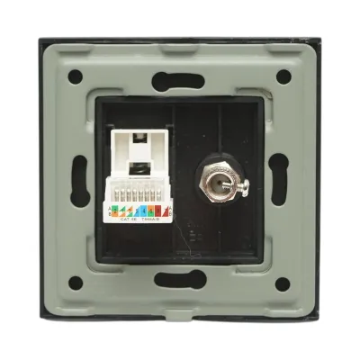 Priza TV + internet CAT5e RJ45, rama sticla neagra 86x86mm - imagine 4