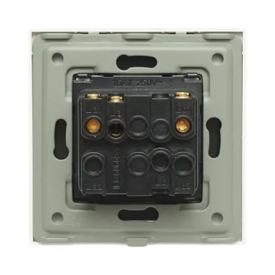 Intrerupator jaluzele dublu alb incastrat 220V, 16AX, indicator luminos, rama sticla 86x86x34mm - imagine 4