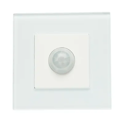 Intrerupator senzor miscare PIR alb 220V, rama sticla 86x86x34mm - imagine 2