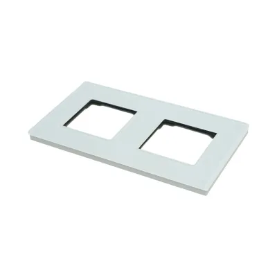 Rama dubla sticla alba priza si intrerupator 157x86mm - imagine 4